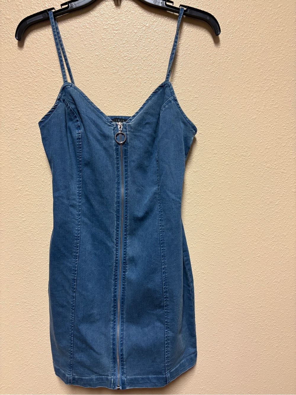 iris Light Blue Denim Zip Dress with Ring Pull